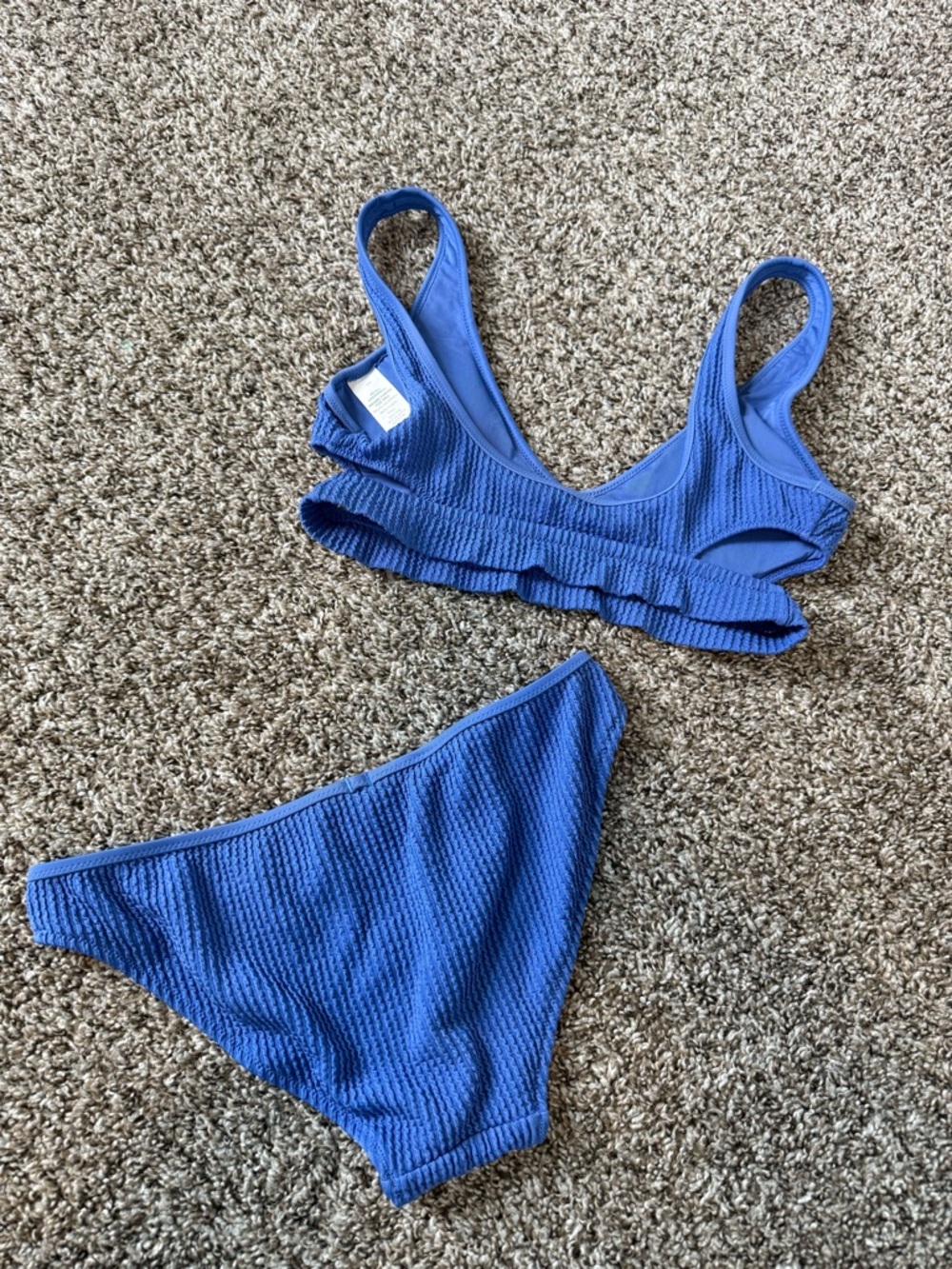 aerie Periwinkle Textured Bralette Bikini Top - Picture 2 of 4